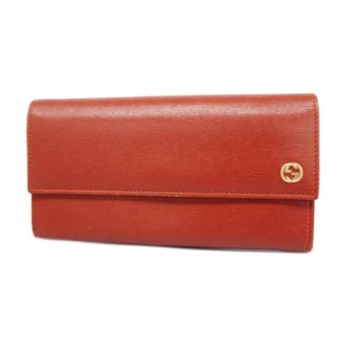 Pre-owned Leather wallets Gucci Vintage , Red , Dames