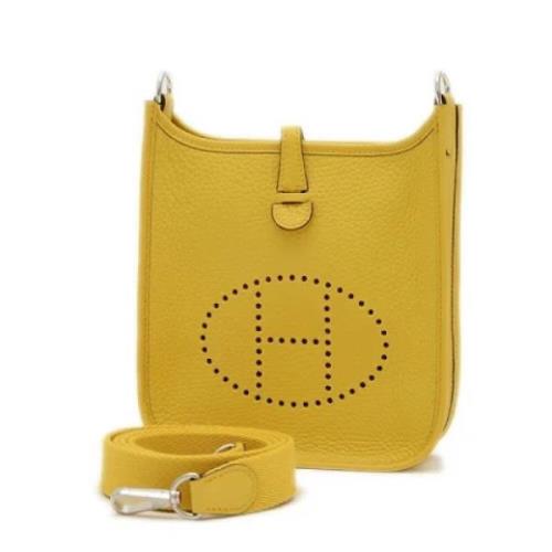 Pre-owned Leather shoulder-bags Hermès Vintage , Yellow , Dames