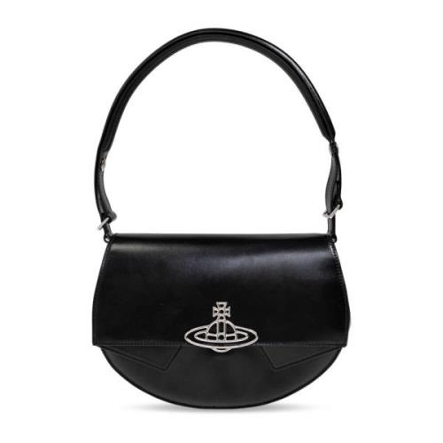 Leren schoudertas Vivienne Westwood , Black , Dames