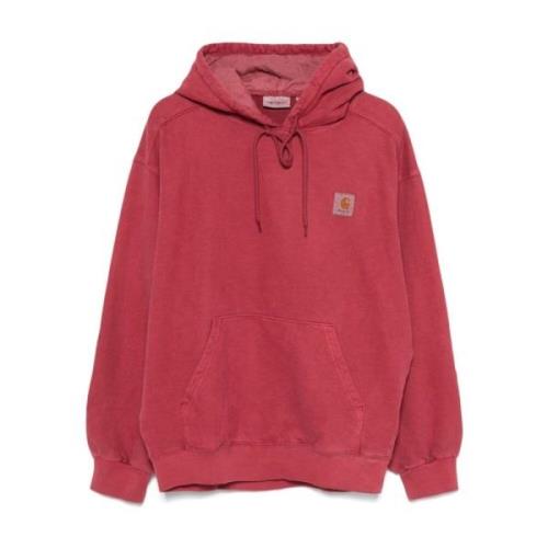 Rode Sweater met Capuchon en Logopatch Carhartt Wip , Red , Heren