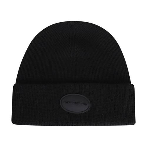 Geribbelde Beanie Muts Alexander Wang , Black , Dames