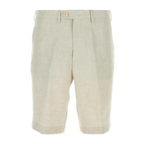 Lichtgrijze Linnen Bermuda Shorts Etro , Gray , Heren