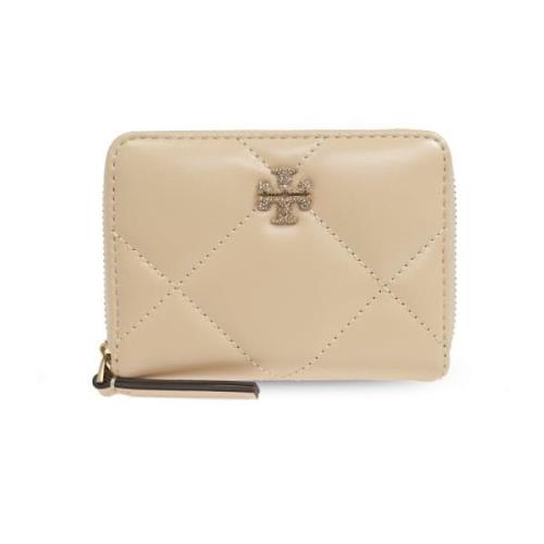 Leren portemonnee Kira Tory Burch , Beige , Dames