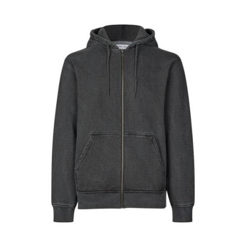 Gewassen Jersey Hoodie met Ritssluiting Samsøe Samsøe , Black , Heren