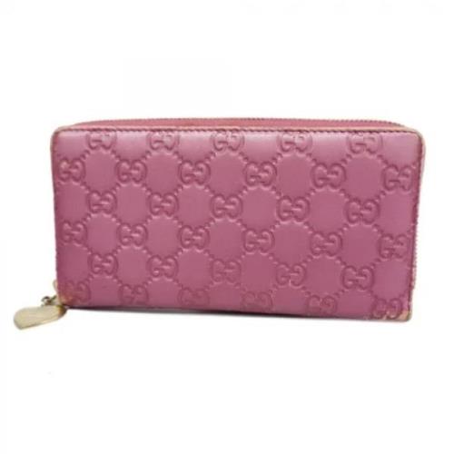 Pre-owned Leather wallets Gucci Vintage , Pink , Dames