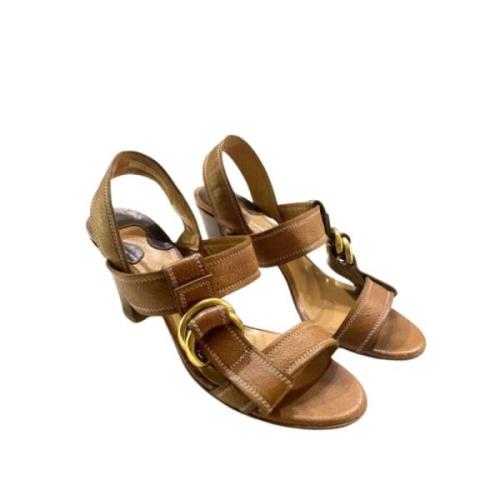 Pre-owned Leather sandals Chloé Pre-owned , Brown , Dames