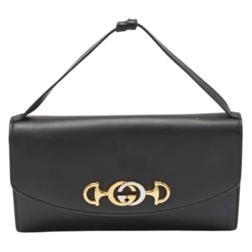 Pre-owned Leather clutches Gucci Vintage , Black , Dames