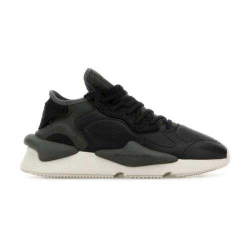 Zwarte stof en leren sneakers Y-3 , Black , Heren