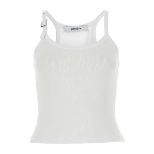 Witte Stretch Katoenen Top Gimaguas , White , Dames