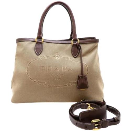 Pre-owned Canvas prada-bags Prada Vintage , Beige , Dames