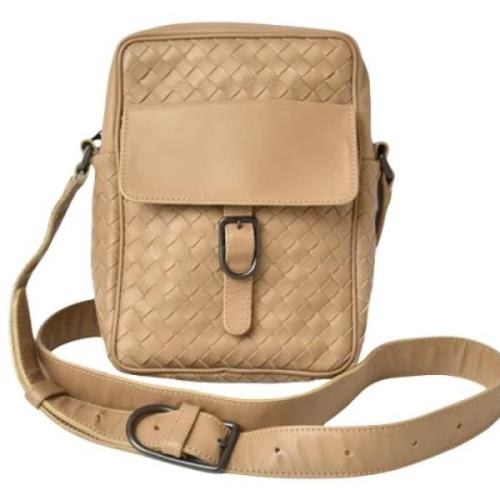 Pre-owned Leather shoulder-bags Bottega Veneta Vintage , Beige , Dames