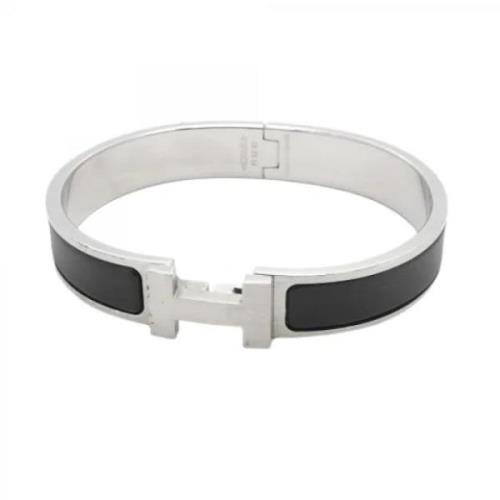 Pre-owned Metal bracelets Hermès Vintage , Gray , Heren