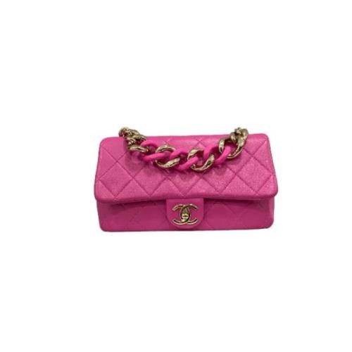 Pre-owned Leather chanel-bags Chanel Vintage , Pink , Dames