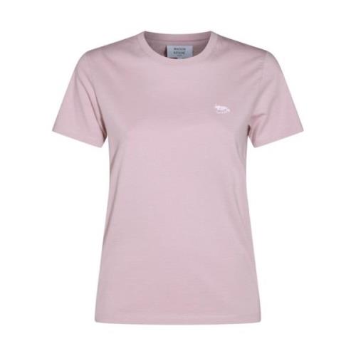 Roze Katoenen Logo T-shirt Maison Kitsuné , Pink , Dames