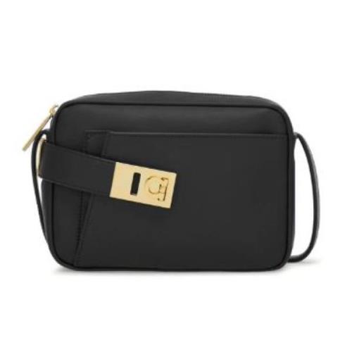 Zwarte schoudertas met lintgesp Salvatore Ferragamo , Black , Dames