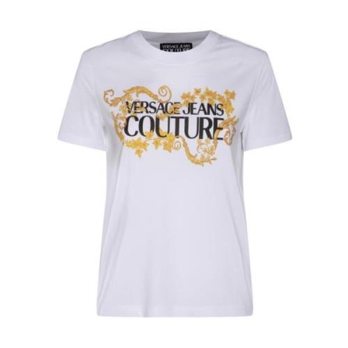 Wit Katoenen Logo Print T-shirt Versace Jeans Couture , White , Dames