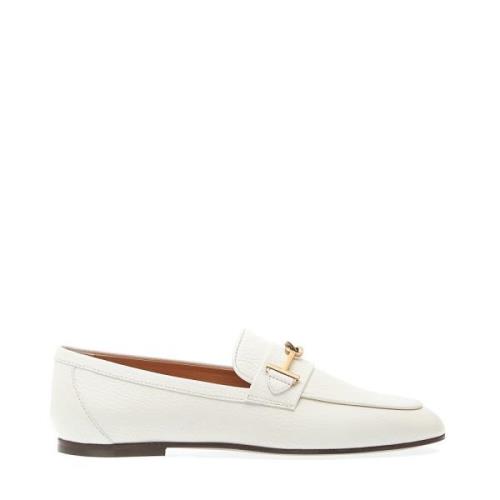 Witte leren instappers Tod's , White , Dames