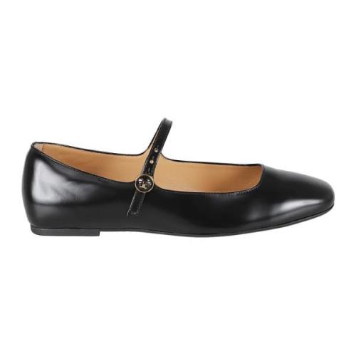 Zwarte Ballerina Schoenen met Vierkante Neus Tod's , Black , Dames