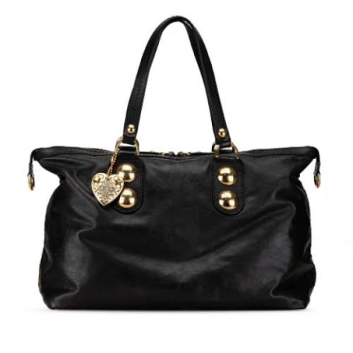 Pre-owned Leather totes Gucci Vintage , Black , Dames