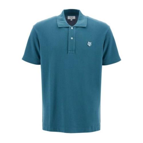 Polo shirt met gedurfd vossenhoofd Maison Kitsuné , Blue , Heren