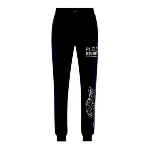 Zwarte Tijger Katoenen Joggingbroek Plein Sport , Black , Heren