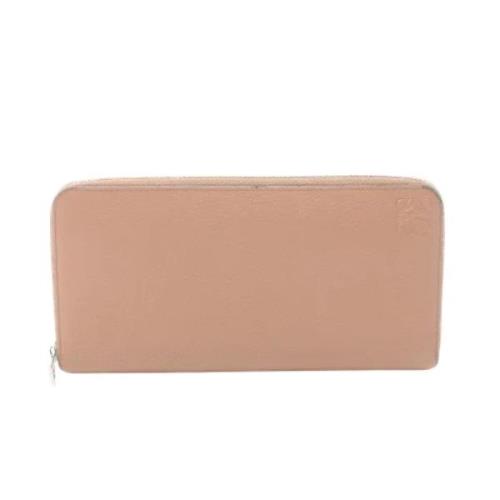 Pre-owned Leather wallets Loewe Pre-owned , Beige , Dames