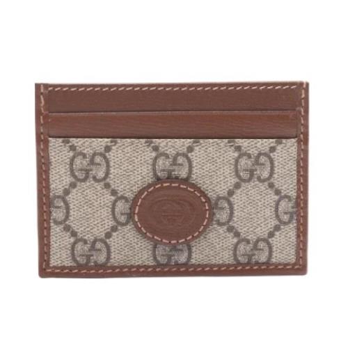 Pre-owned Canvas wallets Gucci Vintage , Beige , Dames