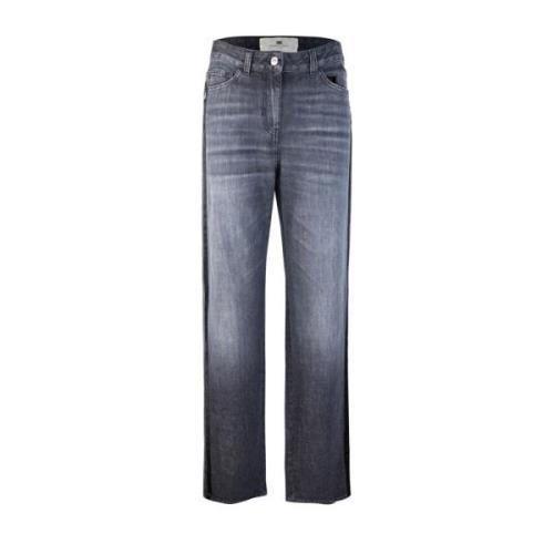 Biologische katoenen wijde pijp jeans grijs Elisabetta Franchi , Gray ...