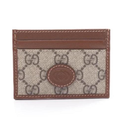 Pre-owned Canvas wallets Gucci Vintage , Beige , Dames