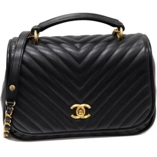 Pre-owned Leather chanel-bags Chanel Vintage , Black , Dames