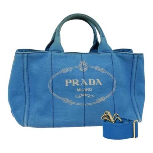 Pre-owned Canvas prada-bags Prada Vintage , Blue , Dames