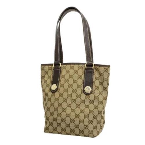 Pre-owned Canvas totes Gucci Vintage , Beige , Dames