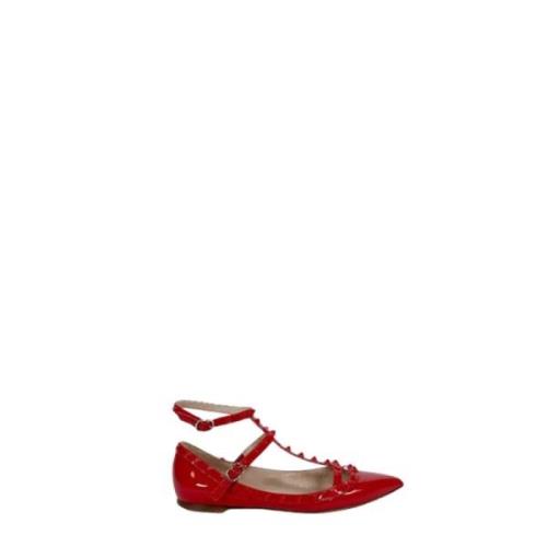 Pre-owned Leather flats Valentino Vintage , Red , Dames