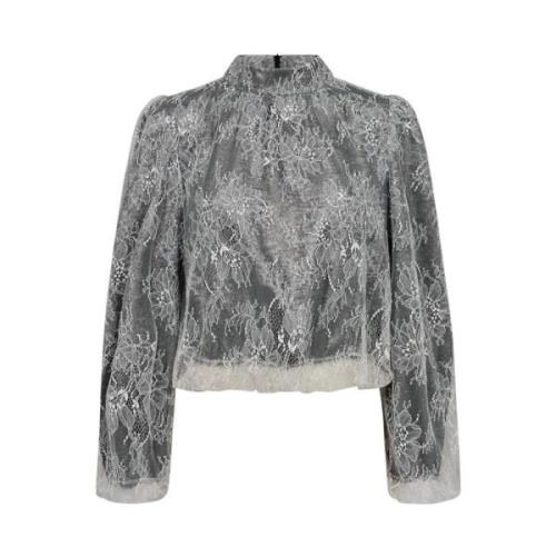 Zilveren Kant Blouse Co'Couture , Gray , Dames