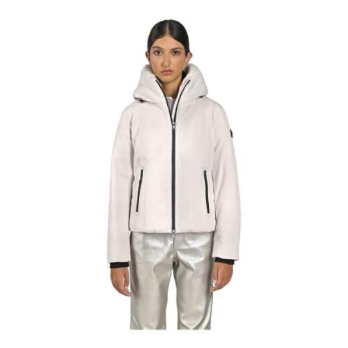 Polyester Hoodie met Gebreide Manchetten Canadian Classics , White , D...