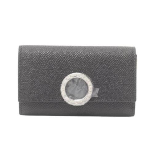 Pre-owned Leather wallets Bvlgari Vintage , Black , Dames