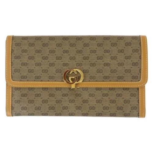 Pre-owned Canvas wallets Gucci Vintage , Brown , Dames