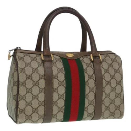 Pre-owned Leather handbags Gucci Vintage , Beige , Dames