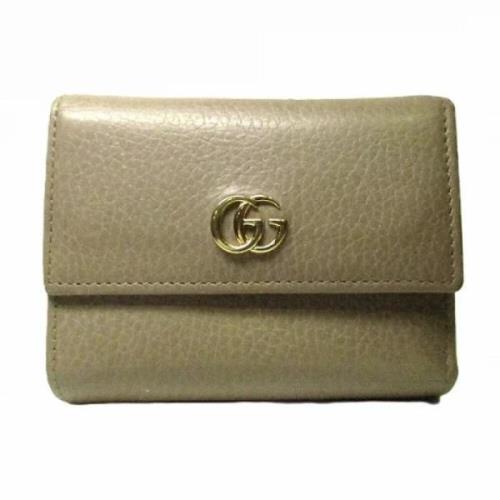 Pre-owned Leather wallets Gucci Vintage , Beige , Dames