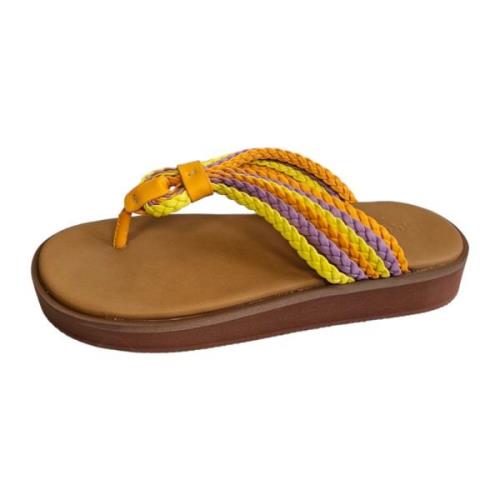 Gevlochten PU Flipflop Sandalen See by Chloé , Multicolor , Dames