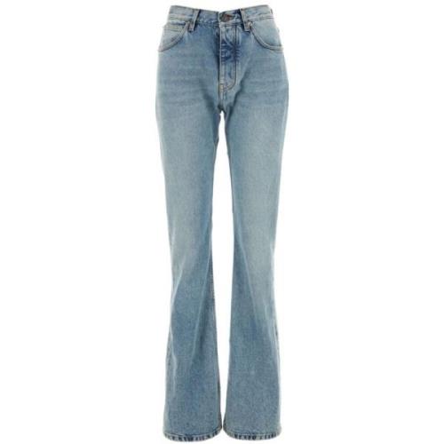 Iced Blue Low Straight Pants Balenciaga , Blue , Dames