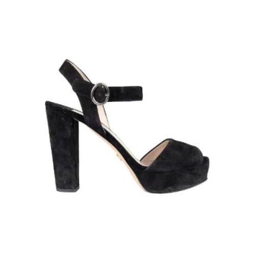 Pre-owned Suede heels Prada Vintage , Black , Dames