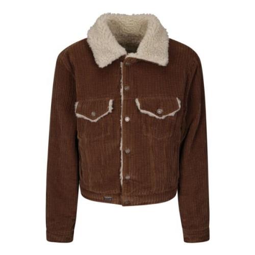 Sherpa Corduroy Trucker Jacket ERL , Brown , Heren