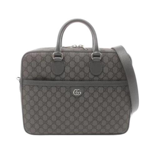 Pre-owned Leather gucci-bags Gucci Vintage , Gray , Dames