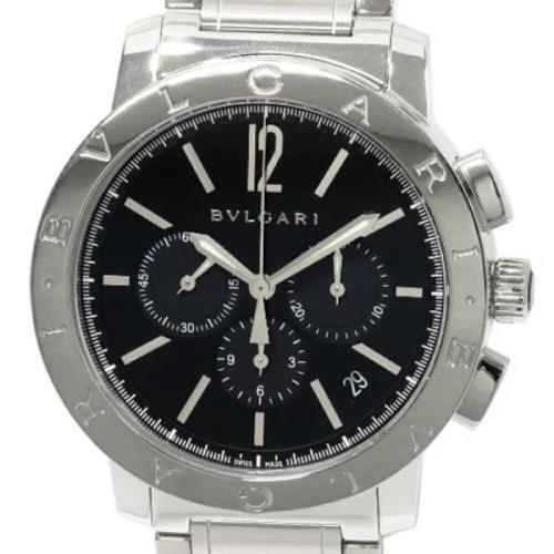 Pre-owned Stainless Steel watches Bvlgari Vintage , Black , Heren