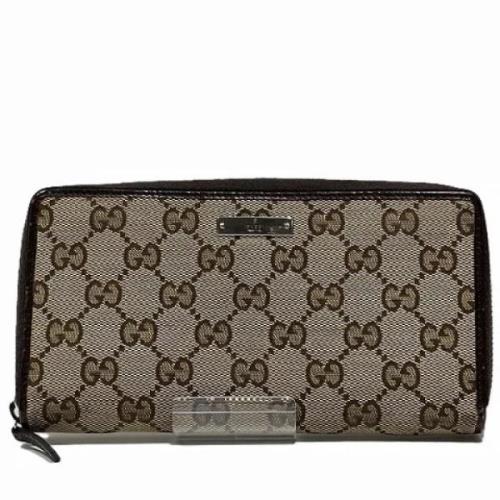 Pre-owned Canvas wallets Gucci Vintage , Brown , Dames