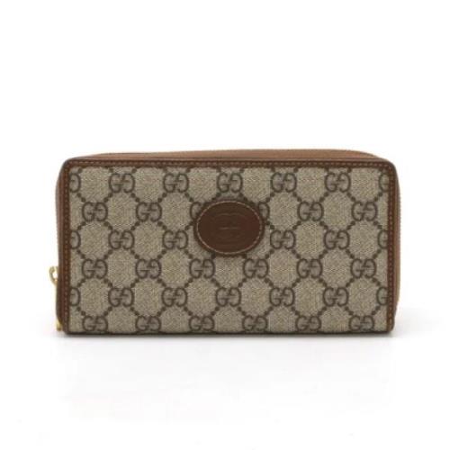 Pre-owned Canvas wallets Gucci Vintage , Beige , Dames