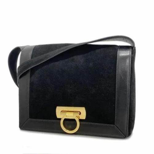 Pre-owned Leather shoulder-bags Salvatore Ferragamo Pre-owned , Black ...