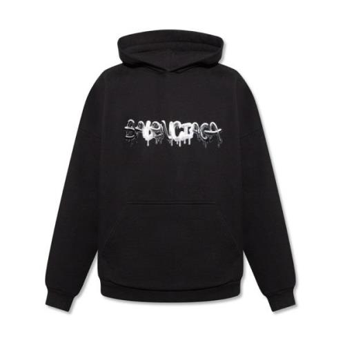 Hoodie met logo Balenciaga , Black , Heren