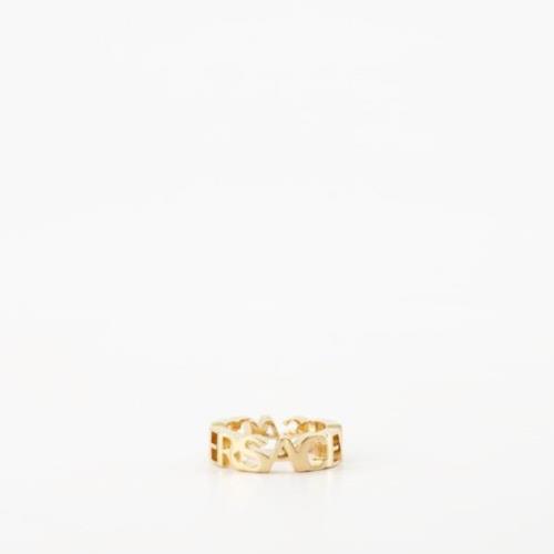 Logo Ring Messing Herfst-Winter Collectie Versace , Yellow , Unisex